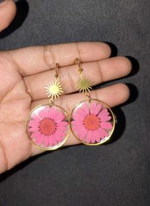 Real Flower Resin Earrings