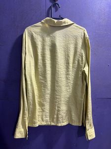 Green Long Sleeve Button-Up Top