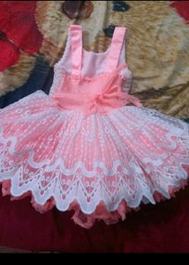 Partywear Flaired Frock And Dungree Combo