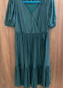 Green Pleated Dress