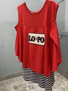 Red &amp; Striped Casual Dress