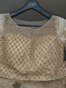 Beautiful Peach Glitter Embroided 3 Peice Lehenga