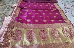 Pink Banarasi Silk Saree