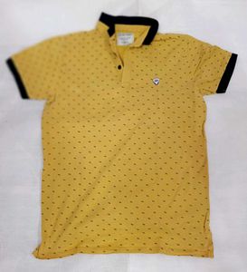 Yellow Patterned Polo Shirt