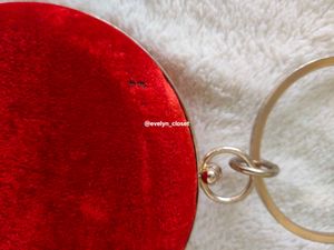 Red Velvet Shell Embellished Clutch