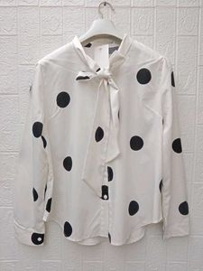 New with tag Pinterest Chic Polka Dot Bow Blouse