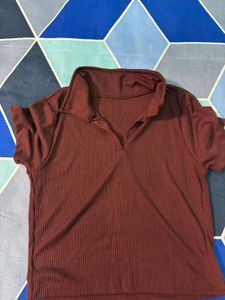 Maroon Polo Top