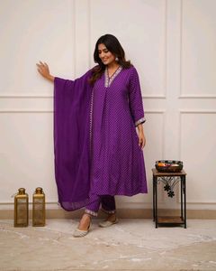 AC651 Pant Kurta Dupatta Purple 💜