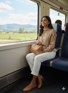✨ Architectural Chic: The Taupe Drape Blouse! 🧵