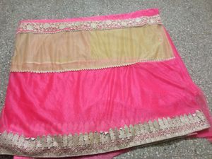 Peach With Golden Saree