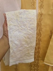Beige Colour Embroidered Kurti With Narrow Pant