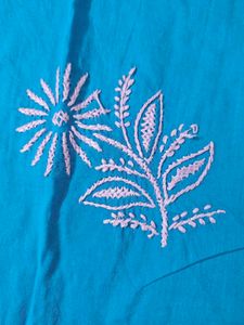Blue Lucknowi Kurti