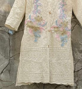Chickan Karai Embroiderd Cream Co Ord Set