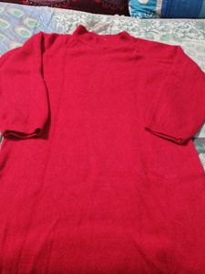 Very Good Quality Red Color Pure Wool Dress