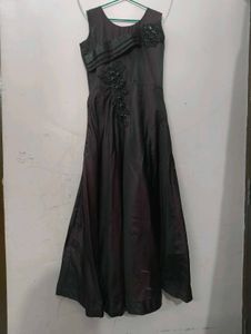 Partywear Wine Color Gown
