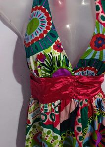 Colorful Halter Dress