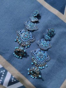 Blue Floral Embroidered Kurta and sharara Set🌹