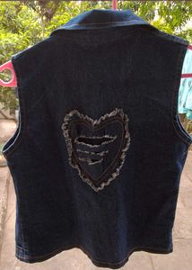 Denim Vest with Print