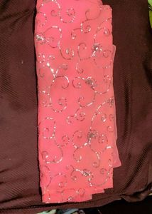 Pink Full Sequin Work Saree