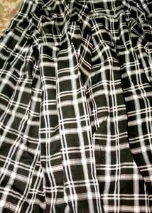 Black White Checked Long Sleeve Ctton Blend Shirt
