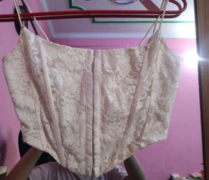Elegant White Lace Corset Top