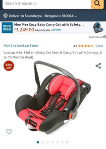 2 In 1 Baby Car Seat And Rocker With Canopy
