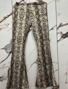 Snakeskin Print Bell Bottoms