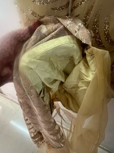 Designer Straight Fit Golden Party Gown