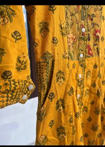 Mustard Printed Kurta