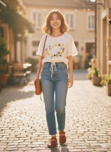 Vintage Embroidered Flowers Top