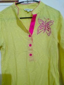 Tulsattva M Size New Yellow💛Kurti Only