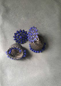 Blue Jhumka Earrings