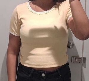 Zudio butteryellow Crop Top
