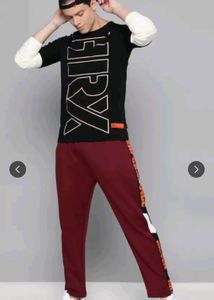 HRX Black Printed T-Shirt