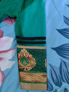 Emerald &amp; Black Embroidered Anarkali Suit