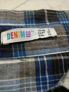 Branded Shirt Blue Chex Pattern