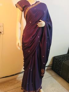 pure crepe kashmiri embroidered saree
