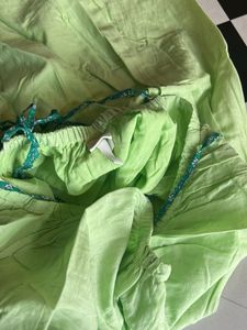 H&amp;M Green Voluminous Drawstring Dress