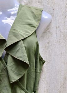 Olive Green Wrap Dress