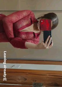 Burgundy Sheer Lace Blouse