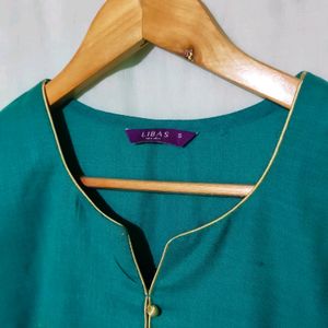 Libas Teal Green Straight Kurti