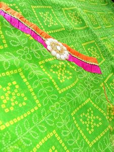 Green Gujarati Patchwork Saree 🥻