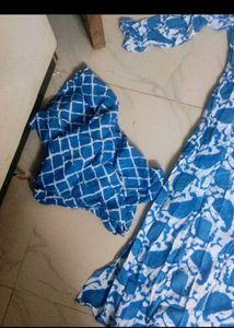 Blue Printed Kurta Set