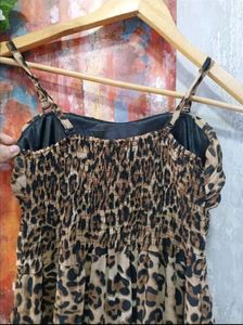 Leopard Print High Low Dress