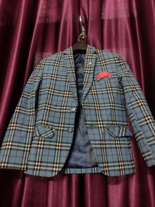 Boys Blue Striped Coat