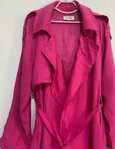 Stylish Pink Trench Coat