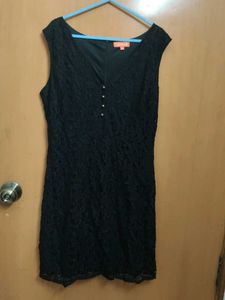 Charming Black Lace Mini Dress