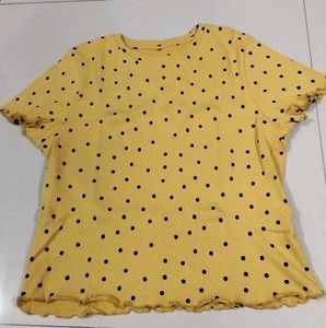 Purple Ruffle And Polka Dot Yellow Tee Combo
