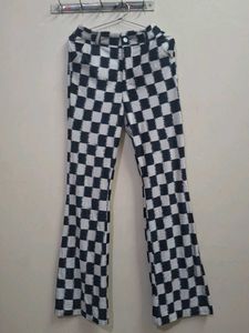 Checkered Bell Bottom Pants