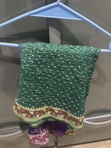 Elegant Green Bandhani Dupatta